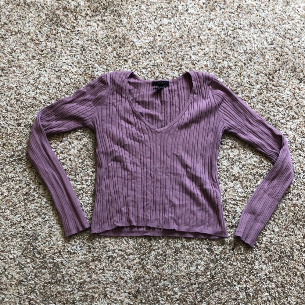 Mauve Long Sleeve Crop Top